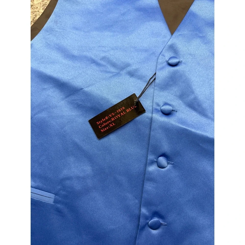 Patroncito Royal Blue Satin Formal Tuxedo Vest Mens XL VS-1010 NWT